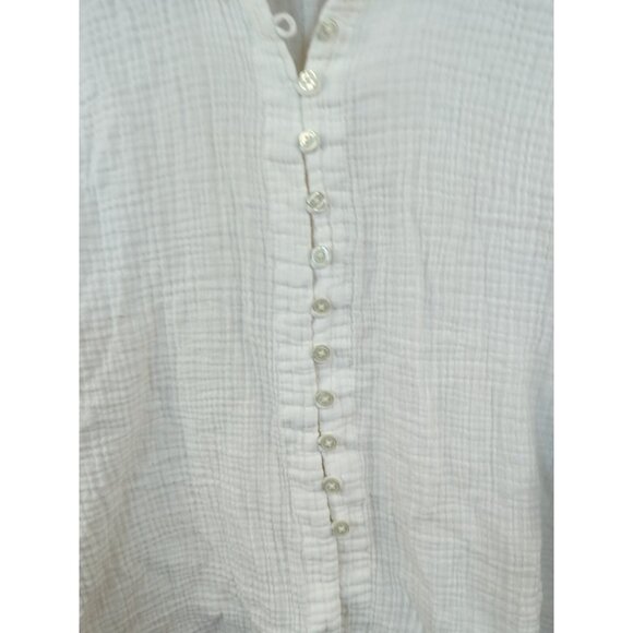 URBAN OUTFITTERS Women's Gauze Button Up Romantic Top Long Sleeve Boho White SM - Picture 4 of 7